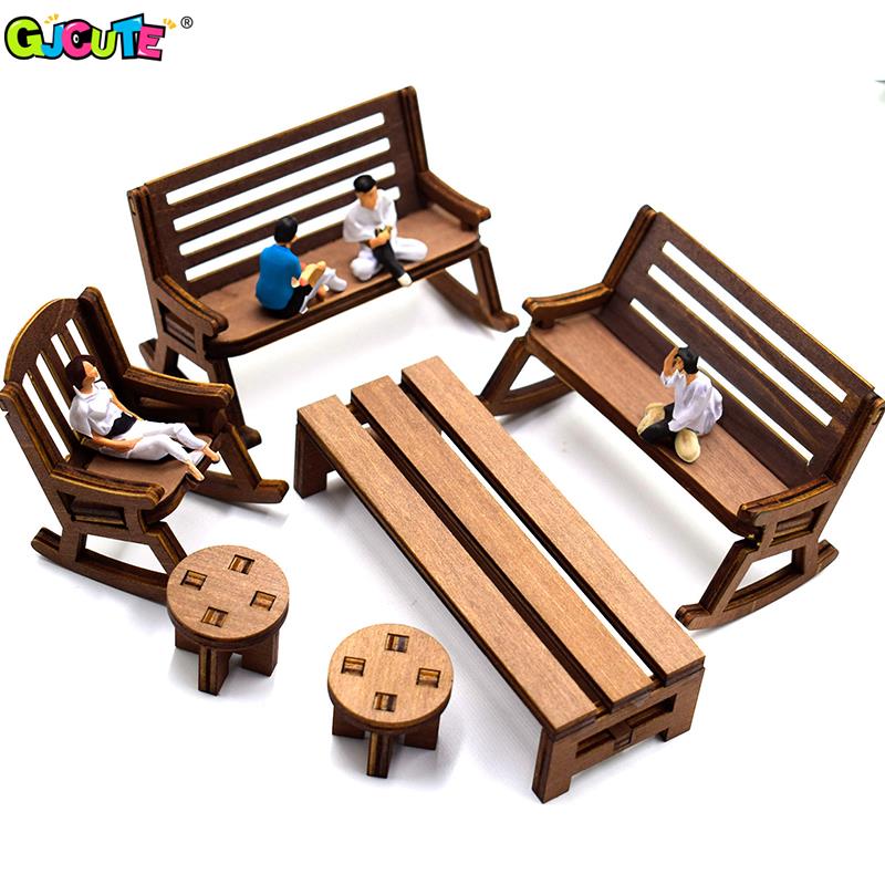 Desk Setup Kids - 1：12 Dollhouse Mini Park Table Chair