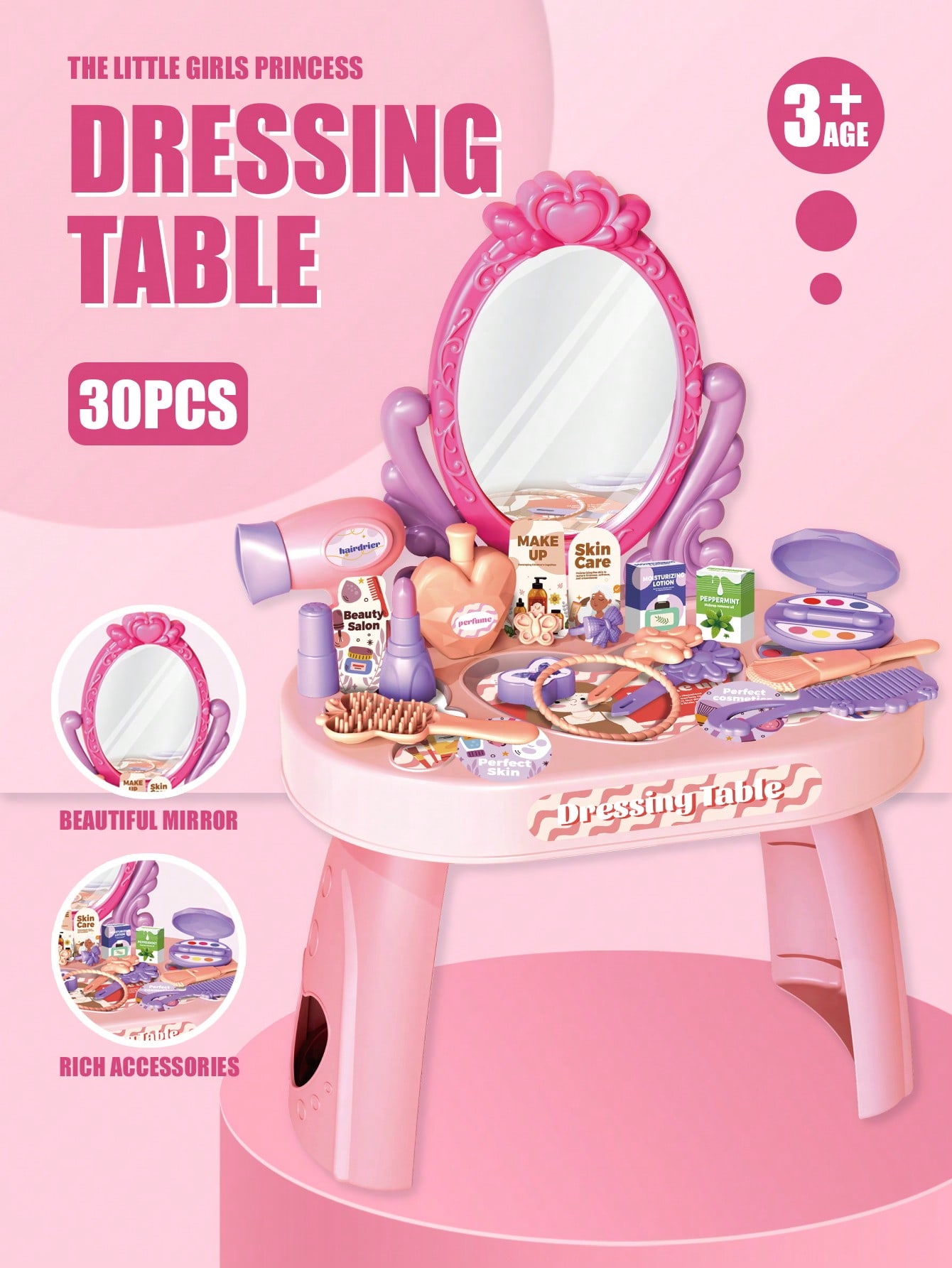 Desk Setup Kids - Kids Princess Vanity Dressing Table Toy