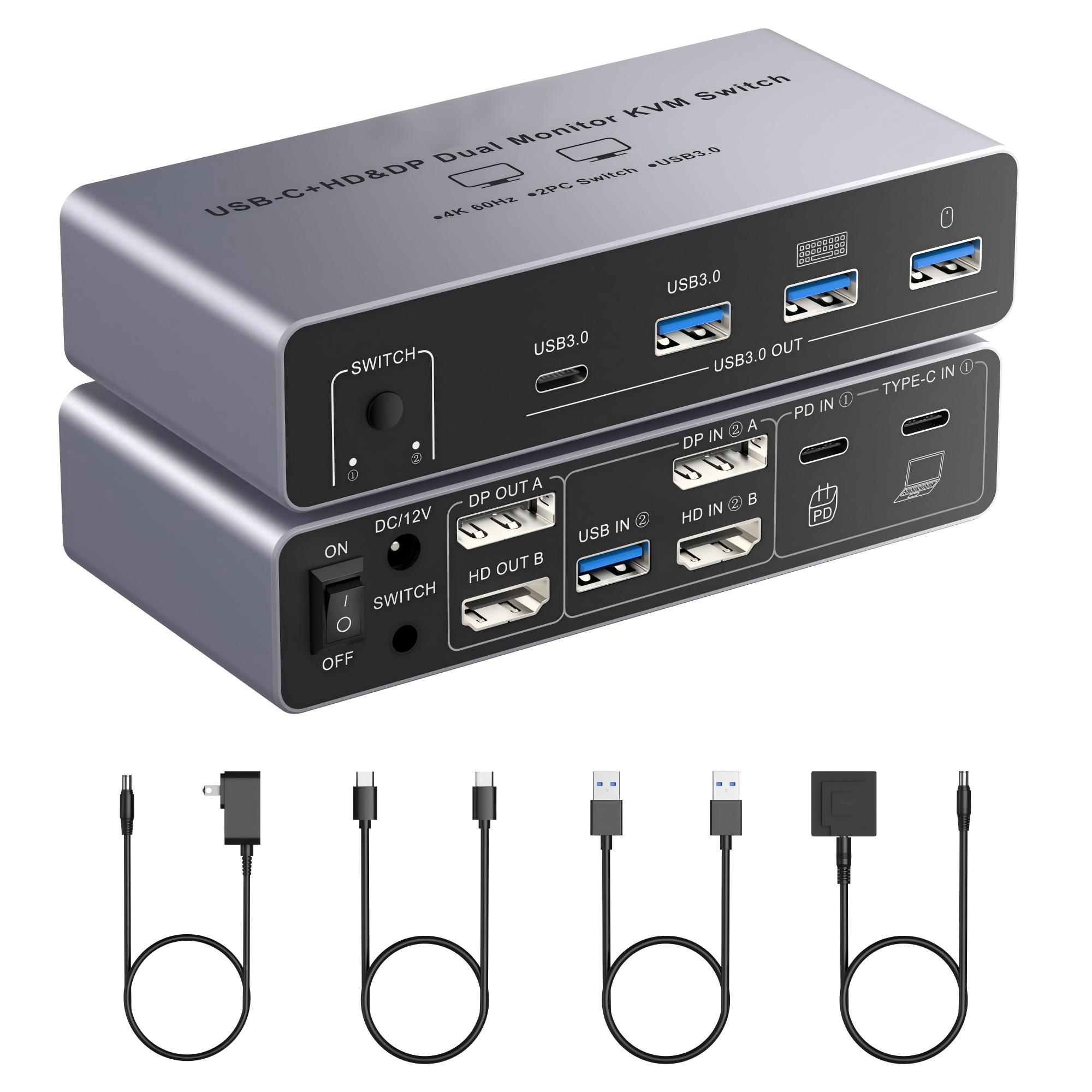 HDM DP KVM Switch 2 Monitor 2  - Dual Monitor Desk Setup recension och pris