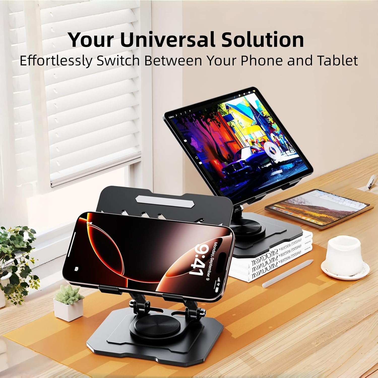 Adjustable Rotatable Dual Rod  - Dual Monitor Desk Setup recension och pris