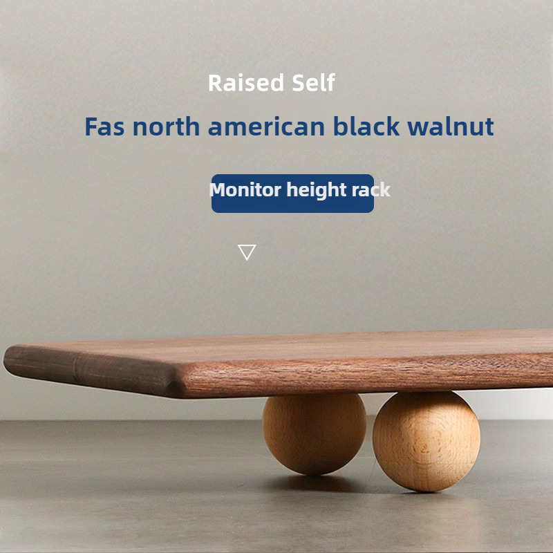 Natural Wood Desktop Riser Dua - Dual Monitor Desk Setup recension och pris