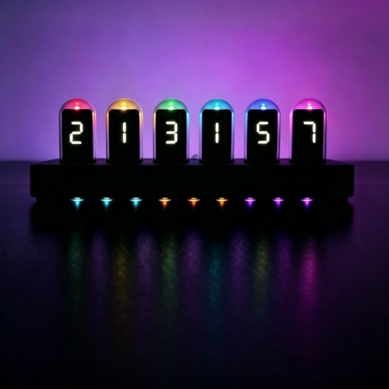 IPS‑Simulated Nixie Tube Clock - Desk Setup Youtube recension och pris