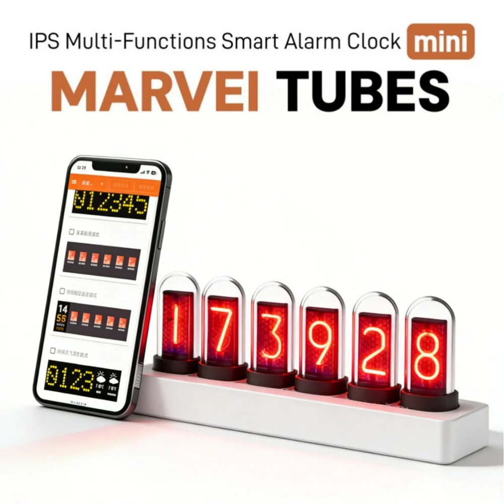 RGB Digital Alarm Clock, Nixie - Desk Setup Youtube recension och pris