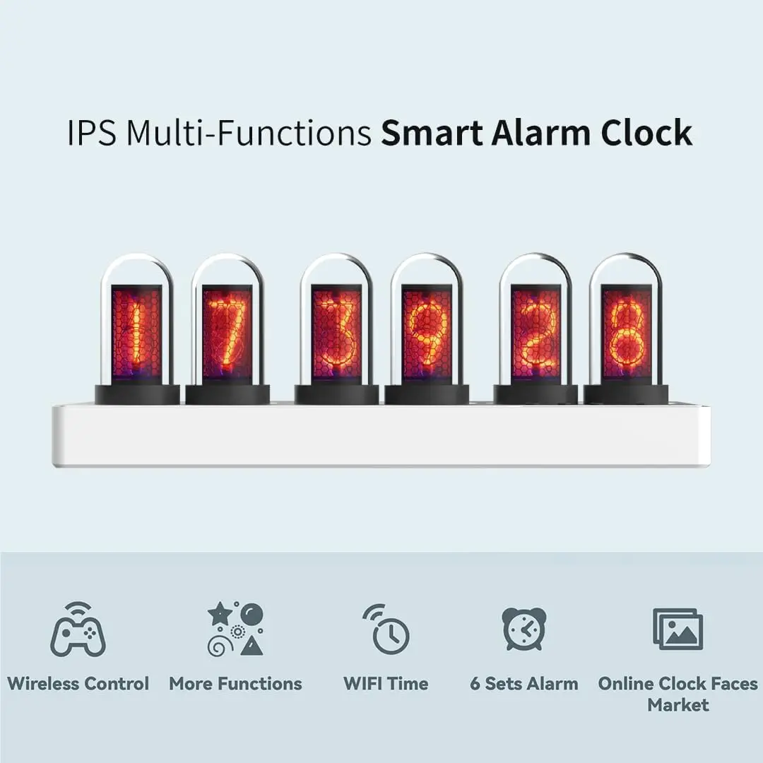 RGB Digital Alarm Clock, Nixie - Desk Setup Youtube recension och pris