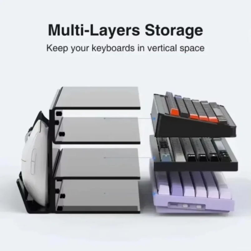 Keyboard Stand 3 Tier Acrylic  - Desk Setup Pegboard recension och pris