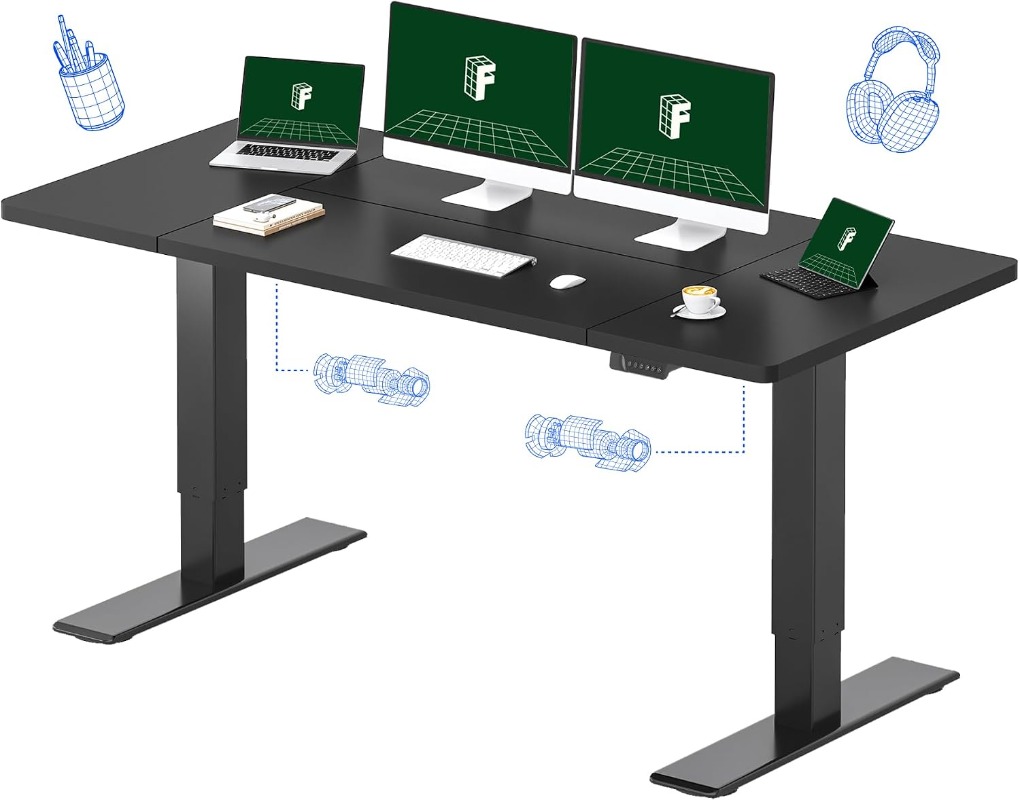 FLEXISPOT Electric Standing De - Dual Monitor Desk Setup recension och pris