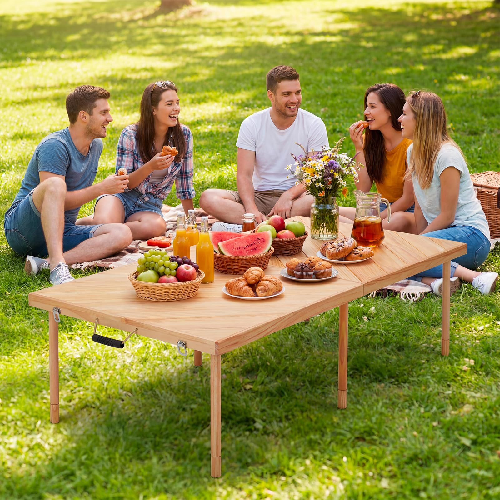 Outdoor Folding Picnic Table 6 - Desk Setup Pegboard recension och pris