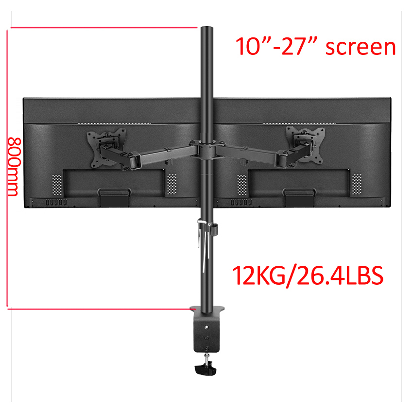 T902-280 360 Rotate Steel 10'- - Dual Monitor Desk Setup recension och pris