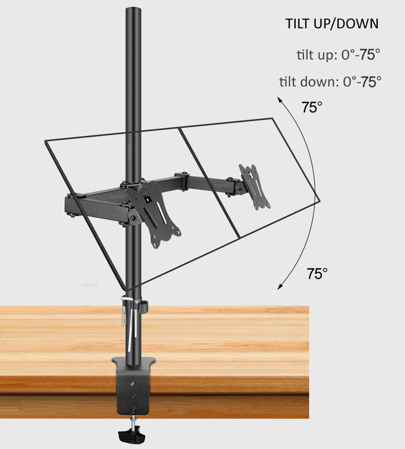 T902-280 360 Rotate Steel 10'- - Dual Monitor Desk Setup recension och pris