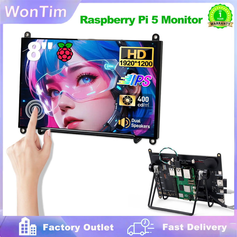 WonTim 8' Touchscreen Monitor  - Dual Monitor Desk Setup recension och pris