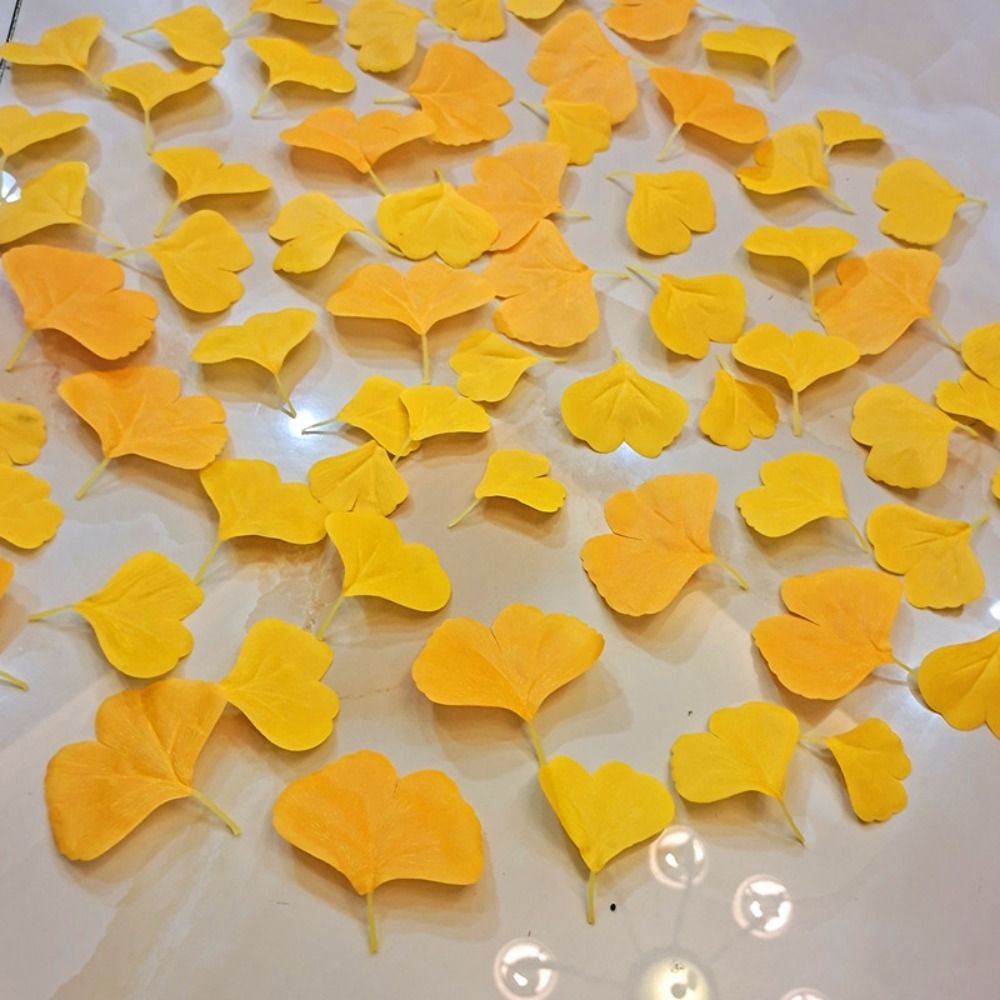 100PCS Artificail Ginkgo Leave - Desk Setup Photo recension och pris