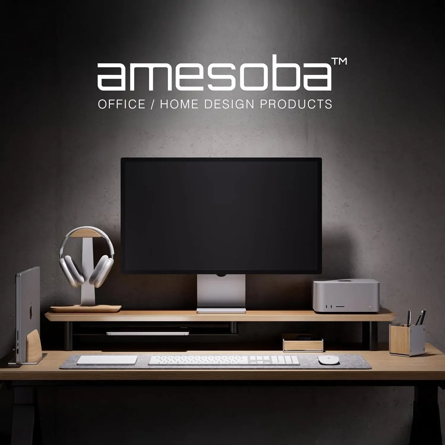 White Oak Dual‑Tier Ergonomic  - Dual Monitor Desk Setup recension och pris