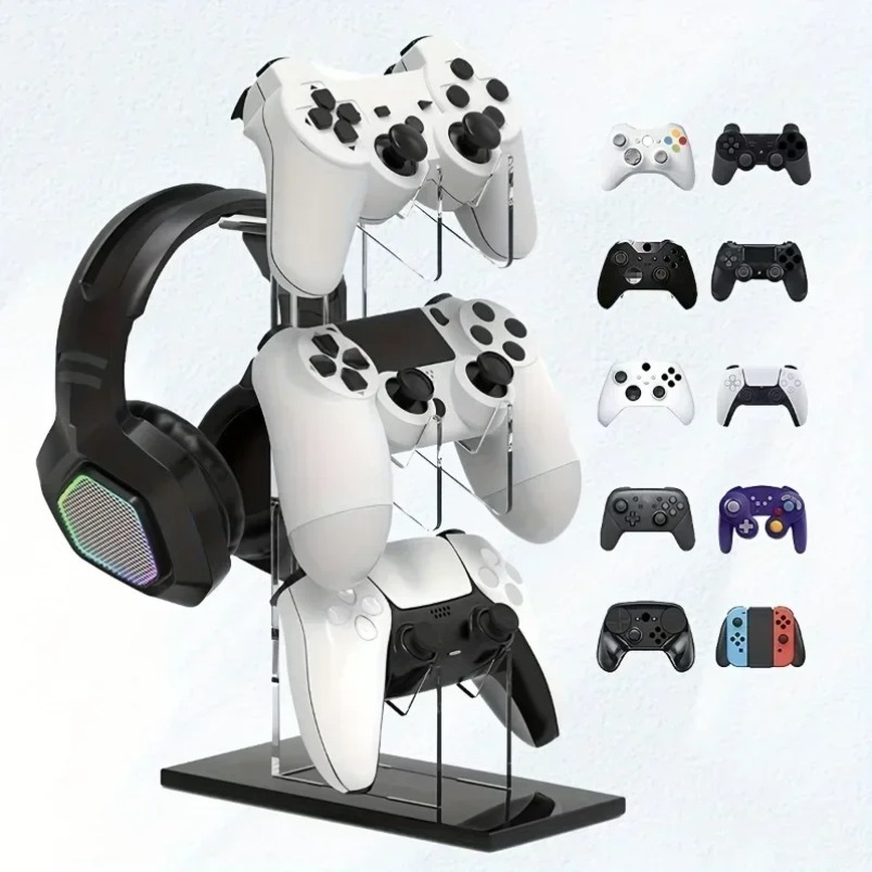 Game Storage Rack 3 Tier Contr - Desk Setup Headphone Stand recension och pris