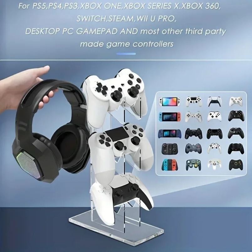 Game Storage Rack 3 Tier Contr - Desk Setup Headphone Stand recension och pris