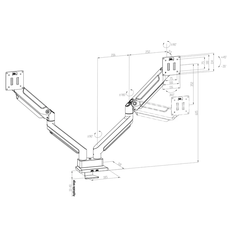 Dual Arm Monitor Mount Heavy D - Dual Monitor Desk Setup recension och pris